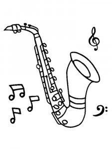 Saxophone coloring page 5 - Free printable