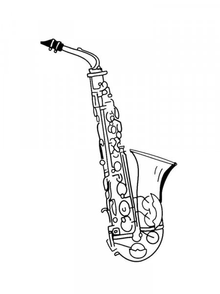 Saxophone coloring pages