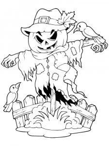 Scarecrow coloring page 1 - Free printable