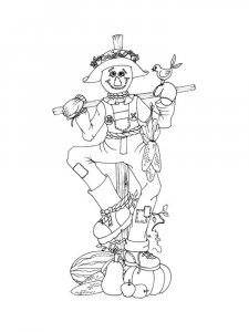 Scarecrow coloring page 2 - Free printable
