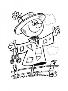 Scarecrow coloring page 3 - Free printable