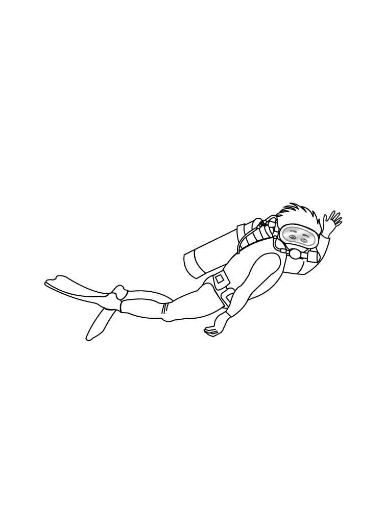Girl Scuba Diver Coloring Page Coloring Pages