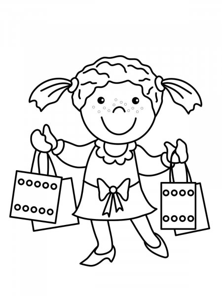 Shopping coloring pages