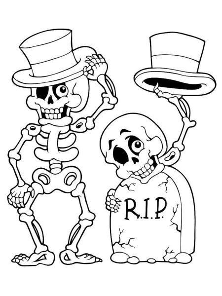 Skeleton coloring pages