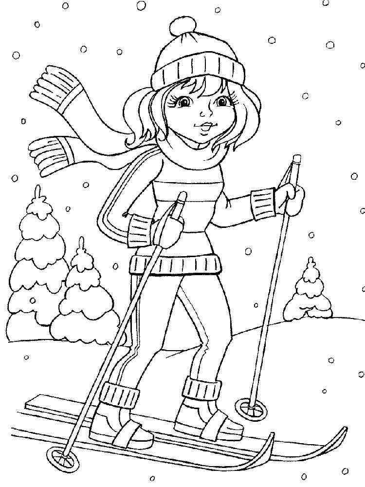 Skiing Coloring Pages