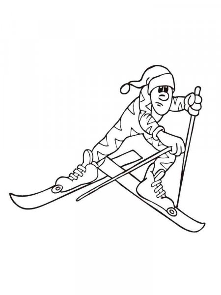 Skiing coloring pages