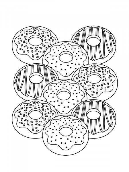 Donut coloring pages