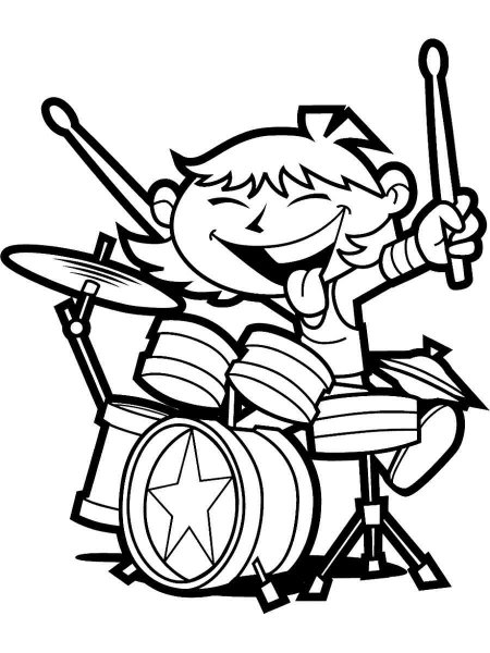 Drum coloring pages