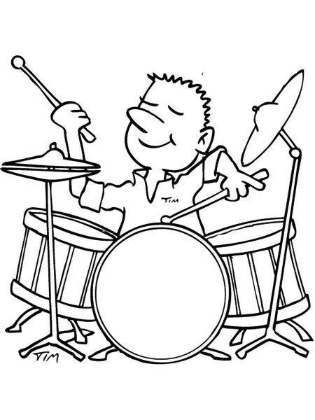 Drum coloring pages