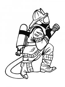 Firefighter coloring page 2 - Free printable
