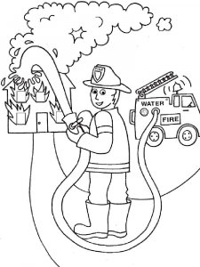 Firefighter coloring page 9 - Free printable