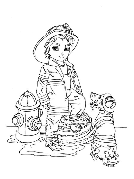 Firefighter coloring pages