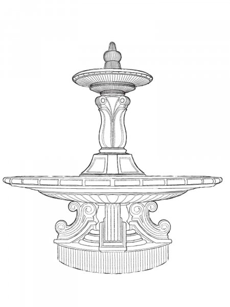 Fountain coloring pages