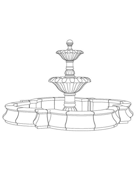 Fountain coloring pages