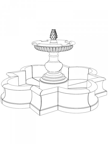 Fountain coloring pages