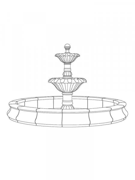 Fountain coloring pages