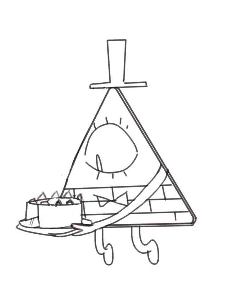 Gravity Falls Bill Cipher coloring pages. Free Printable Gravity Falls