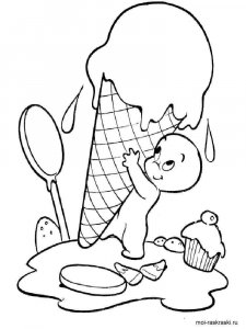 Ice Cream coloring page 1 - Free printable