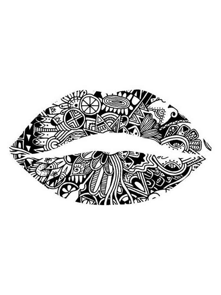 Coloring Pages Lips - 349+ DXF Include