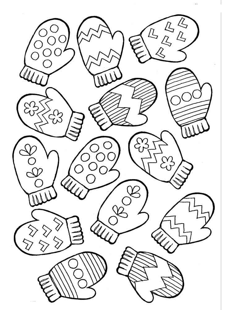 Coloring Page For The Mitten 332 SVG Images File