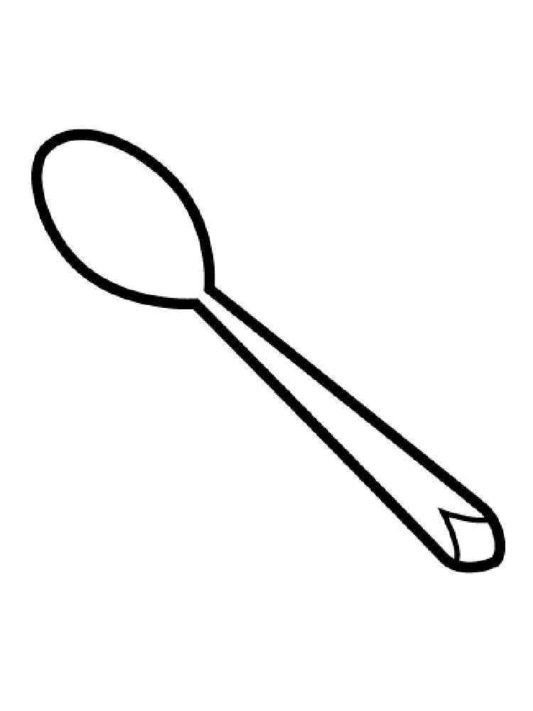  Coloring Page Spoon with simple drawing