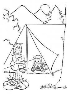 Camping coloring page 4 - Free printable