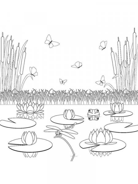 Lake coloring pages