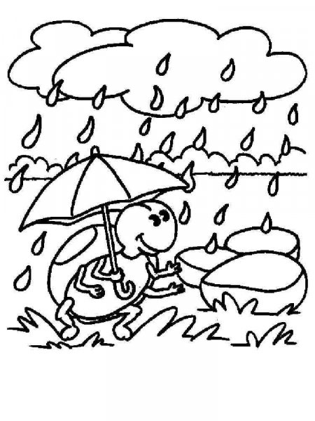 Rain coloring pages