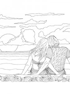 Sunset coloring page 1 - Free printable