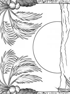 Sunset coloring page 11 - Free printable