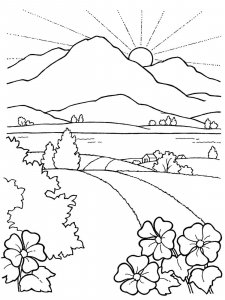 Sunset coloring page 7 - Free printable