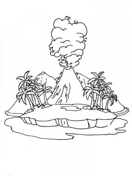 Volcano coloring pages