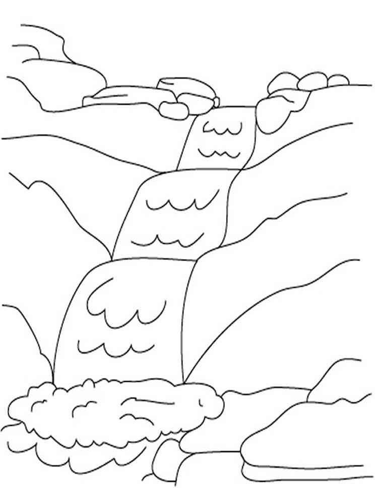 Waterfall coloring pages. Download and print Waterfall coloring pages