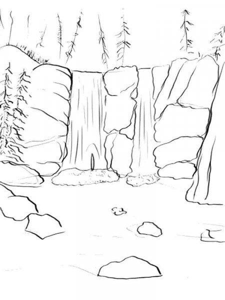 Waterfall coloring pages