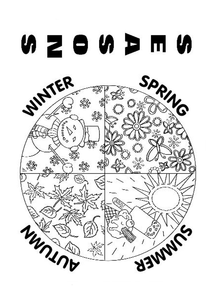 Seasons coloring pages. Download and print Seasons coloring pages