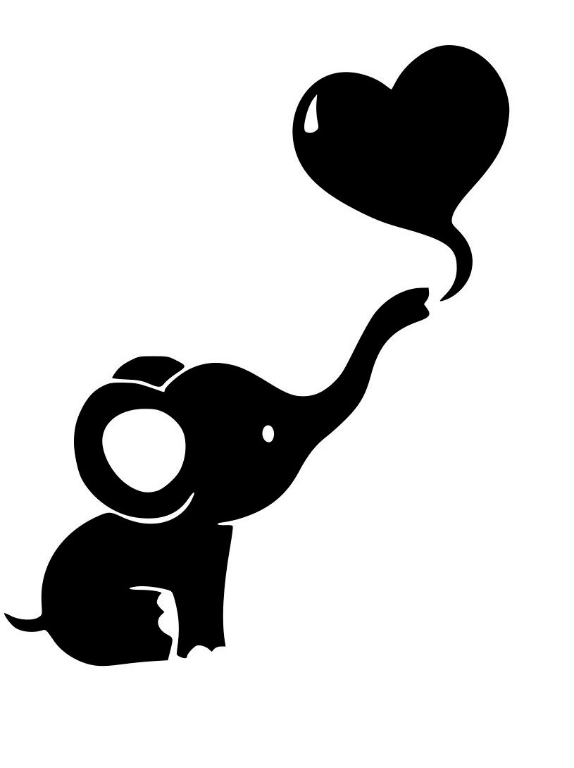 elephant one line drawing. Simple art for kids room