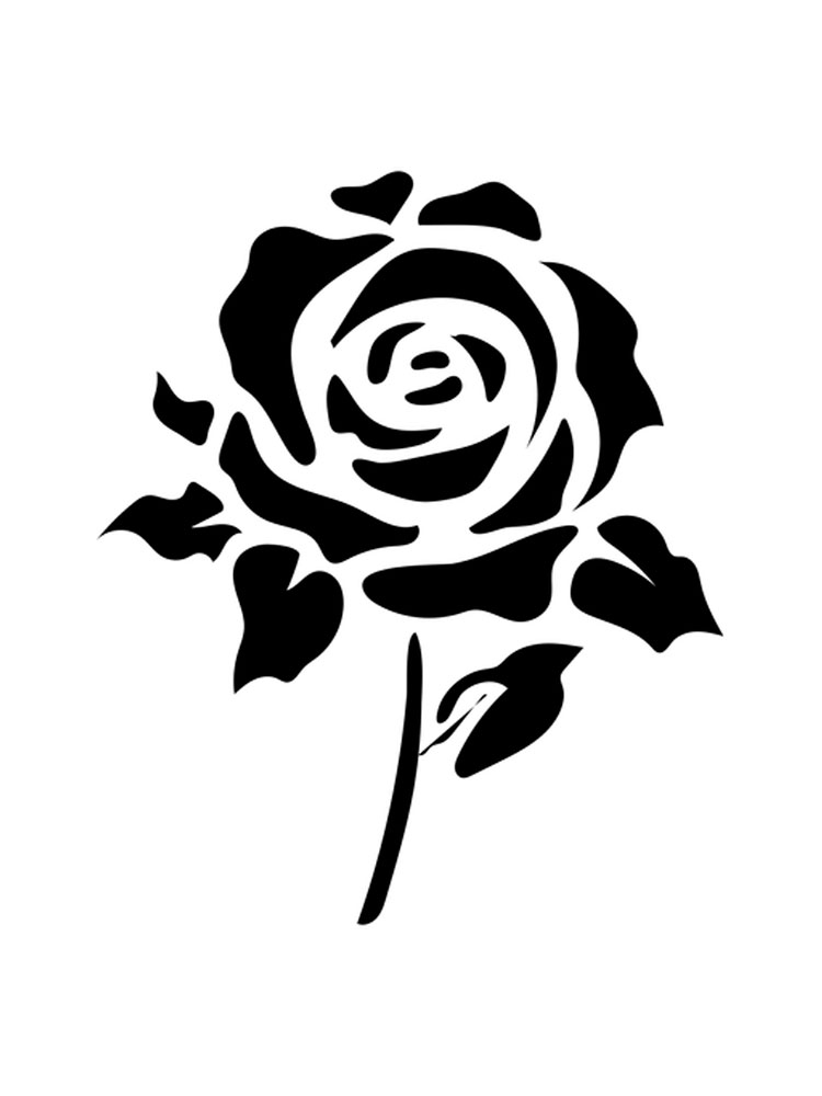Free Rose Stencils. Printable to Download Rose Stencils.