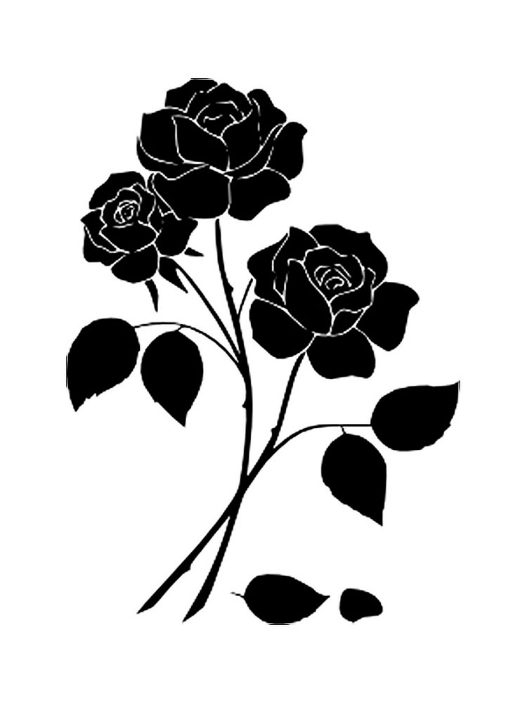 free rose stencils printable to download rose stencils